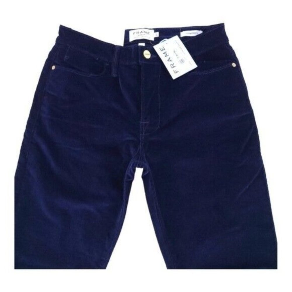 FRAME Le High Rise Blue Skinny Corduroy Jeans Pants Size 27 NWT - Picture 2 of 11